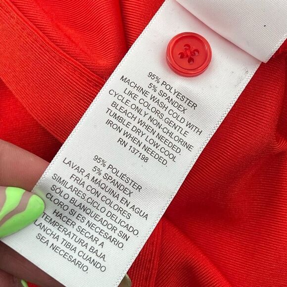 Nina Parker x Macy’s Flame Scarlet Ruched Tie-Front Shirtdress 4X NWT - Picture 14 of 15